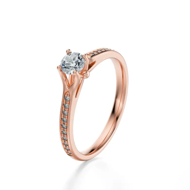 Pierścionek z różowego złota z diamentami AJPZ_122